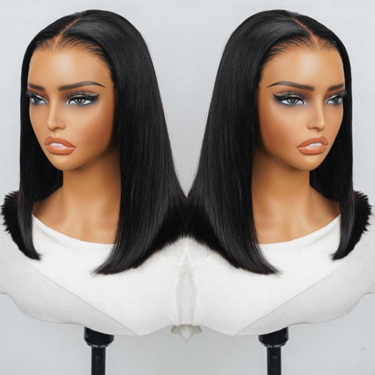 West Kiss Ready Go Pre Cut Glueless Bob Wig Straight Lace Front Human Hair Wig Pre Bleached Pre Plucked With Baby Hair TikTokShopSpringGlowUp