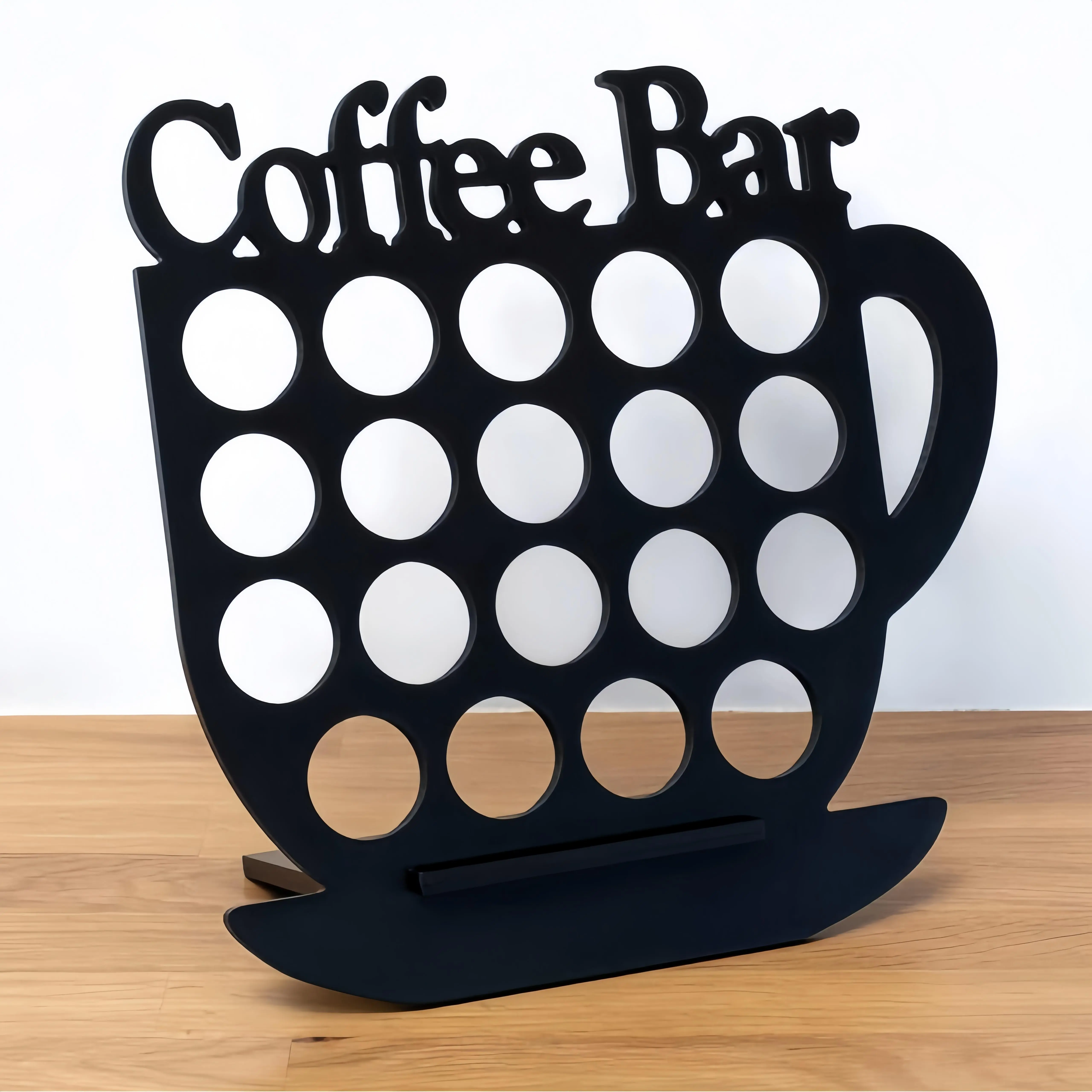 1 coffee cup pattern coffee capsule wooden storage rack, display rack, storage container, suitable for home coffee bar, restaurant countertop decoration, birthday party, Valentine's Day, Father's Day graduation season gift, coffee enthusiast gift