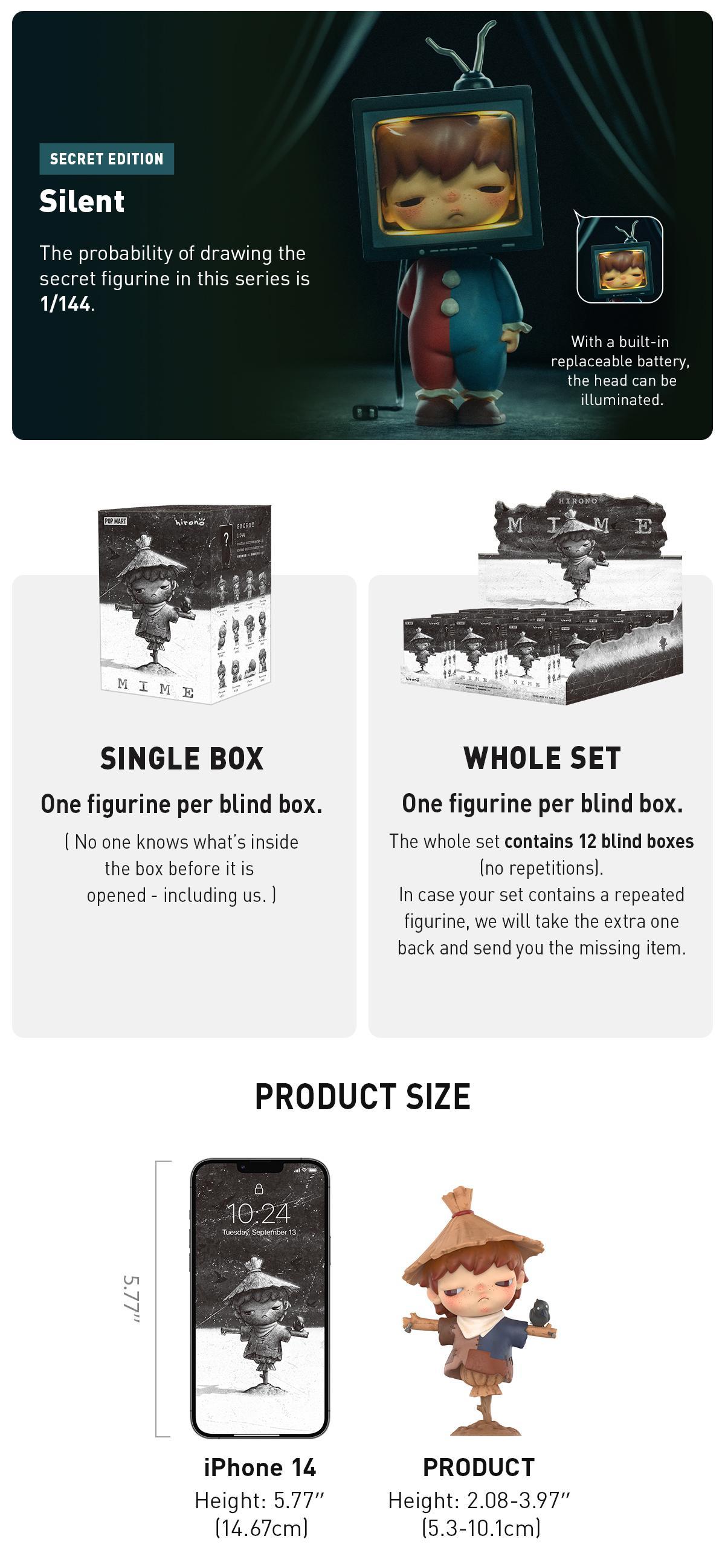 POP MART Hirono Mime Series Figures Blind Box, Collectible Toys