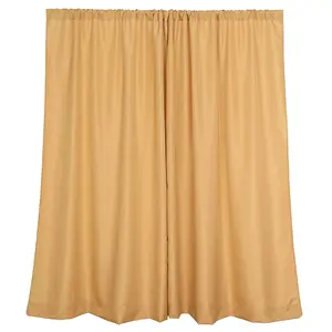2 Pack 5ftx8ft Gold Polyester Backdrop Drape Curtains With Rod Pockets, Event Divider Panels 130GSM