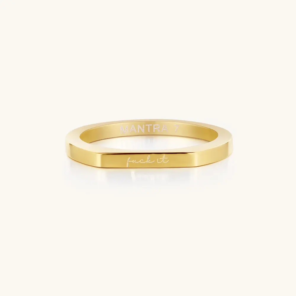 fuckit ring - Dainty Engraved Daily Reminder and Inspirational Jewelry for Empowerment