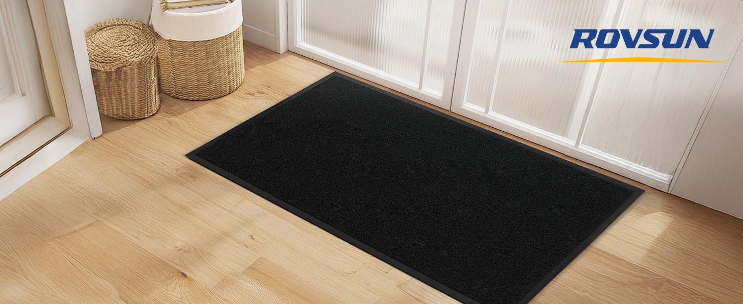 ROVSUN Front Door Mat Indoor Outdoor Entrance, Waterproof Heavy Duty Doormat, Stain and Fade Resistant, Low Profile, Easy Clean Welcome Floor Mats for Commercial Entry Patio Porch ROVSUN Front Door Mat Indoor Outdoor Entrance, Waterproof Heavy Duty Doormat, Stain and Fade Resistant, Low Profile, Easy Clean Welcome Floor Mats for Commercial Entry Patio Porch