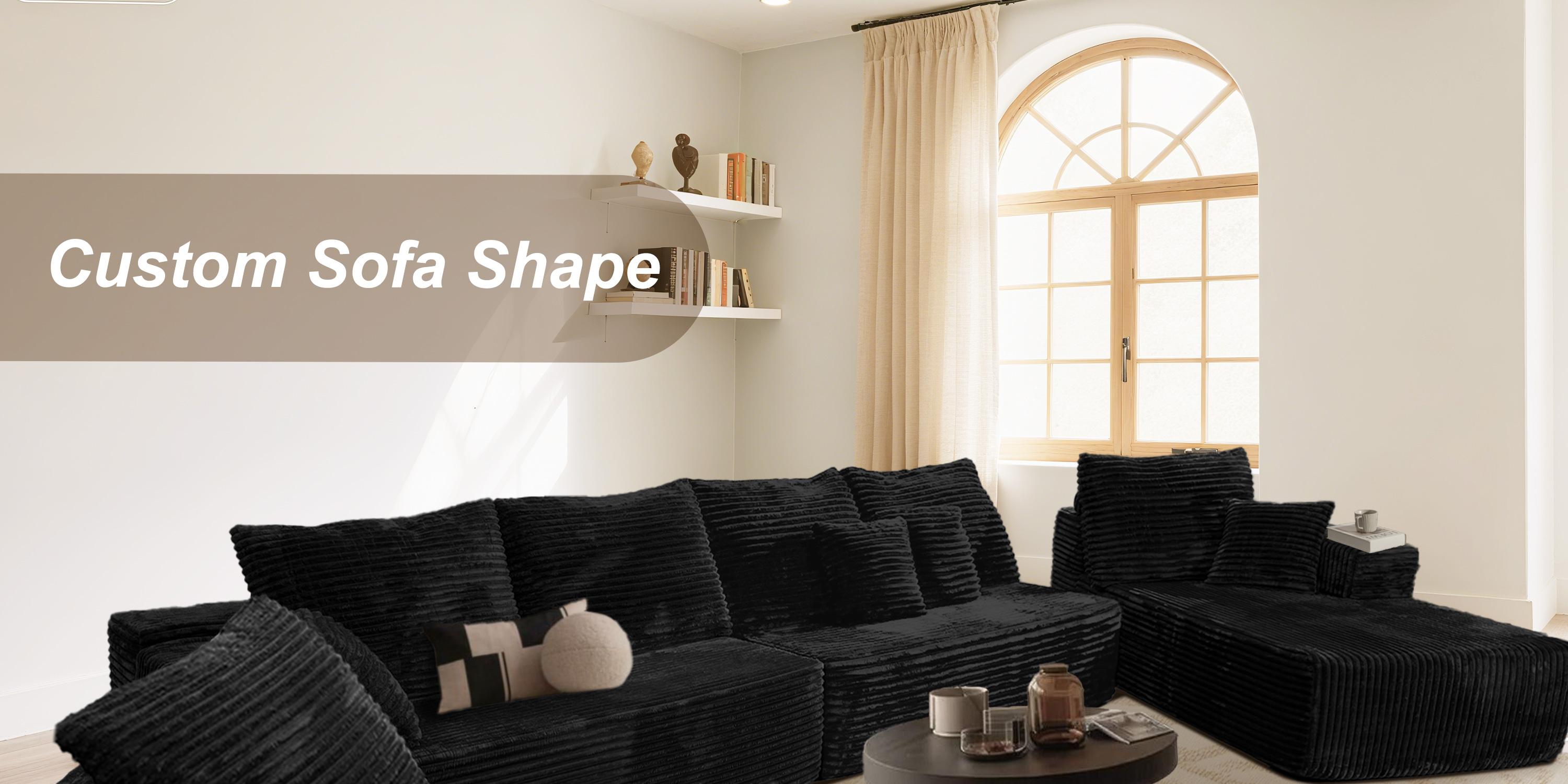 【DlY Combination】HSECOYAY Modular Sectional SofaMix and Match Pieces for Living Room, Comfy CloudCouches with Movable Ottoman, L/U-Shaped FlexibleConfiguration, Plush Corduroy - 400 lbs SeatCapacity