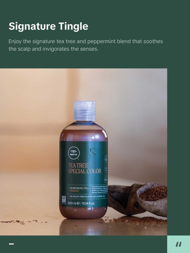 Paul Mitchell Tea Tree Special Color Shampoo - 300ml Color Protecting Formula with Rooibos Tea & UV Protection for Color-Treated Hair