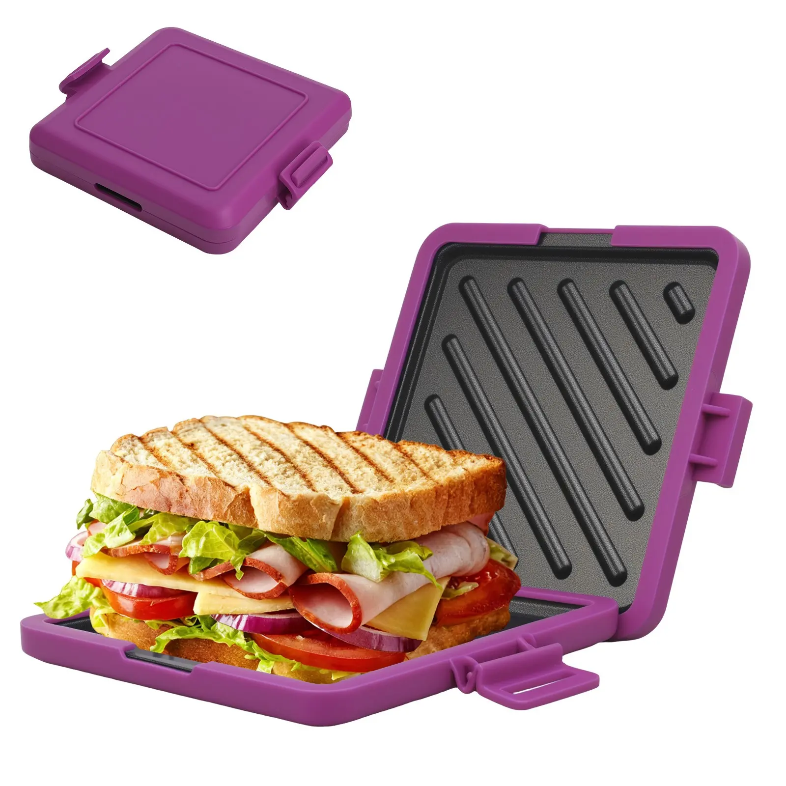 1PCS Microwave Sandwich Maker | No‑Electric Quick Breakfast Panini Grill, Non‑Stick Silicone Toastie Tray, Nonstick Sandwich Maker