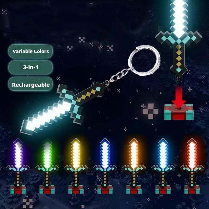 Diamond Glow Sword Keychain Model Mini Toy Weapon Pendant Diamond Glow Sword Keychain Model Mini Toy Weapon Pendant