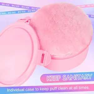 Body Powder Puff, Powder Puff for Body Powder, 6 Inch Extra-Large Powder Puffs,Ultra Soft Fluffy Velour Powder Puff, Pink