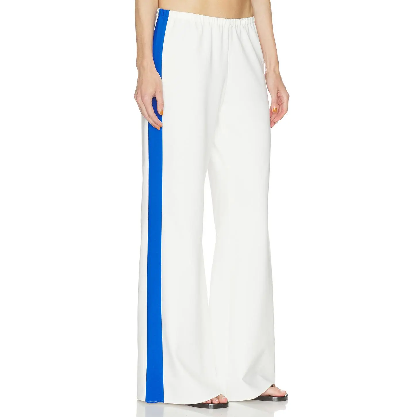 La Ligne Side Stripe Colby in Ivory & Cobalt