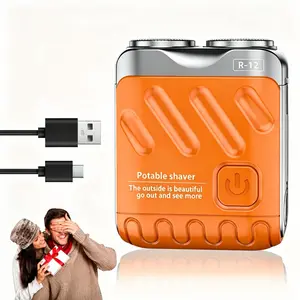 2026 Valentines Gift Mini Suitcase Luggage Electric Shaver for Men IPX7 Waterproof Wet/Dry USB Fast Charge Dual Ring Magnetic Cutter Portable for Home Travel