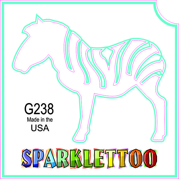 212 MAIN Ruby Red Zebra Outline Glitter Print Tattoo Stencil (G238-2) - FDA Safe, 2-Ply Paper, 1.5x2.3x2.3 in, 100-Pack for Men's Costume & Special Occasion Accessories