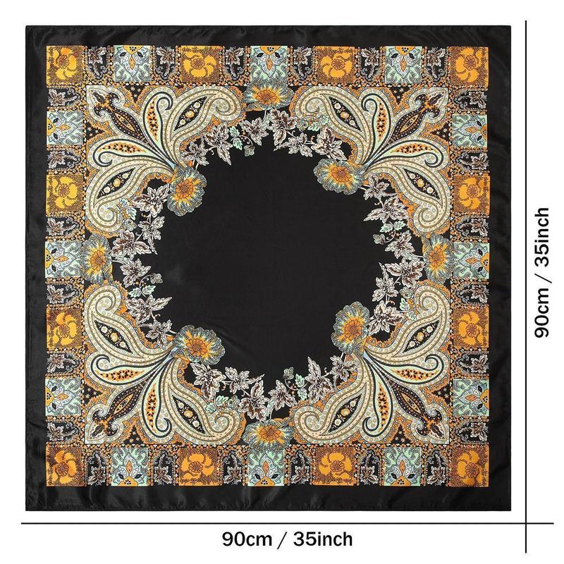 AWAYTR 4PCS/set 35” Large Square Head Scarves Silk Like Neck Scarf Bandana Hair Sleeping Head Wrap Fashionable Hair Scarfs for Women TikTokShopBlackFriday