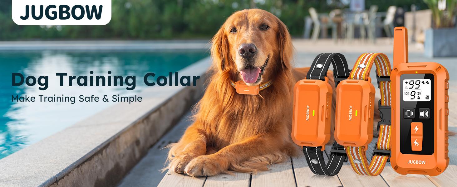 Jugbow Dog Collar - 4200FT Dog Collar with Remote, IPX8 Waterproof Electric Collar with 4 Training Modes, Security Lock, Rechargeable e-Collar-DT68