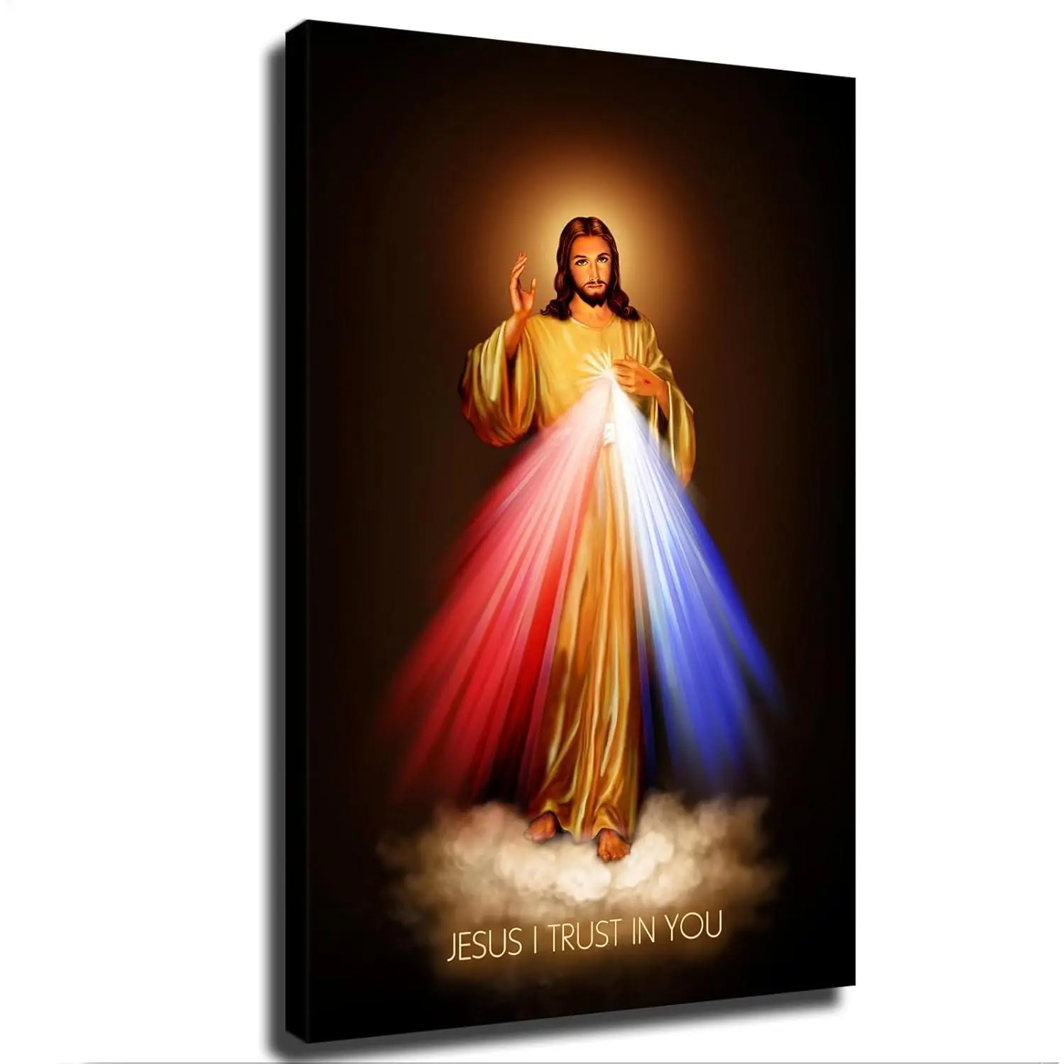 Divine Mercy Jesus I Trust In You Frameless Canvas Poster, Inspirational Religious Wall Art, Artistic HD Artwork, Modern Aesthetics Mural, Holiday Gift Home Decor (16x24in), Inspirational Wall Art, Print