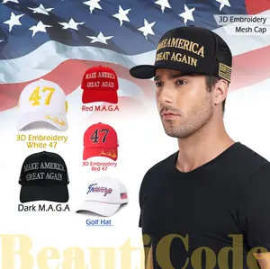 D.T M.A.G.A G47 Hats - Baseball Caps with USA Flag, Slogan "Make. America. Great. Again"  "Never Surrender," Unisex, Presidents' Day, USA 250th