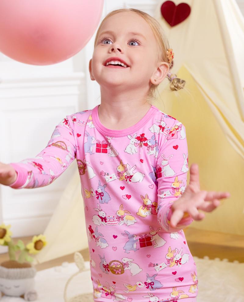 babee Reshinee Moisture-wicking Bamboo Pajama sets for Toddler Boys Girls,Temp-Sensing Babys Kids 2pcs Pjs,Long-Sleeve Snug Fit Sleepwear 12M-8Y Sets,Valentine's Day gift