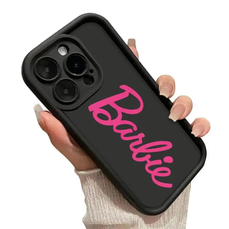 Barbie Pink Logo Phone Case for iPhone 17 AIR 17 PRO 16 PRO 15  PRO MAX  14 PLUS 13 PRO 12 11 PRO XS MAX X XR Samsung Galaxy S25 Ultra S24 S23 S22 Plus Shockproof Protective Cover Full Protection Anti-Drop Installation