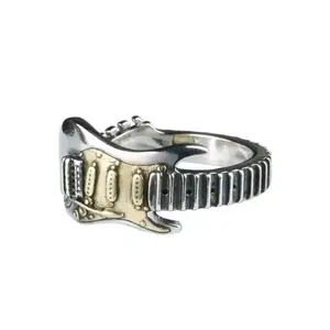 Retro Electric Guitar Ring Rock Punk Hip-Hop Style Personality Versatile Fashion Design Ring for Music Lovers