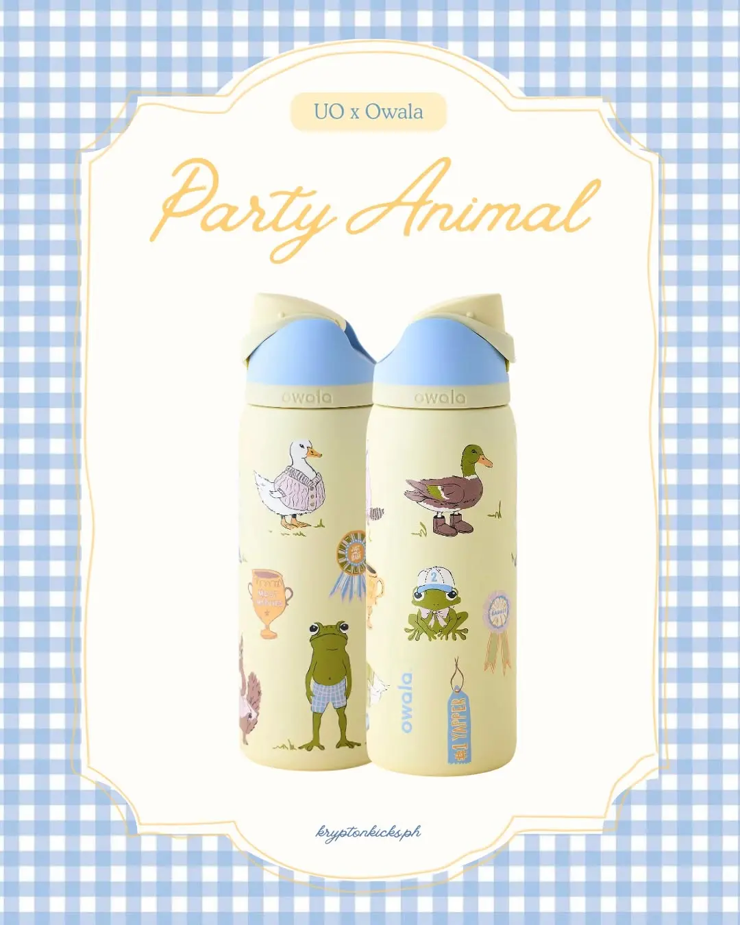 Owala FreeSip Animal Party 32oz Stainless Steel Water Bottle - Durable, Vacuum Insulated, Leak-Proof Reusable Flask Tumbler for Outdoor, Dormitories Use, 500-1000ml Animal Theme Drinkware, Insulated Leakproof