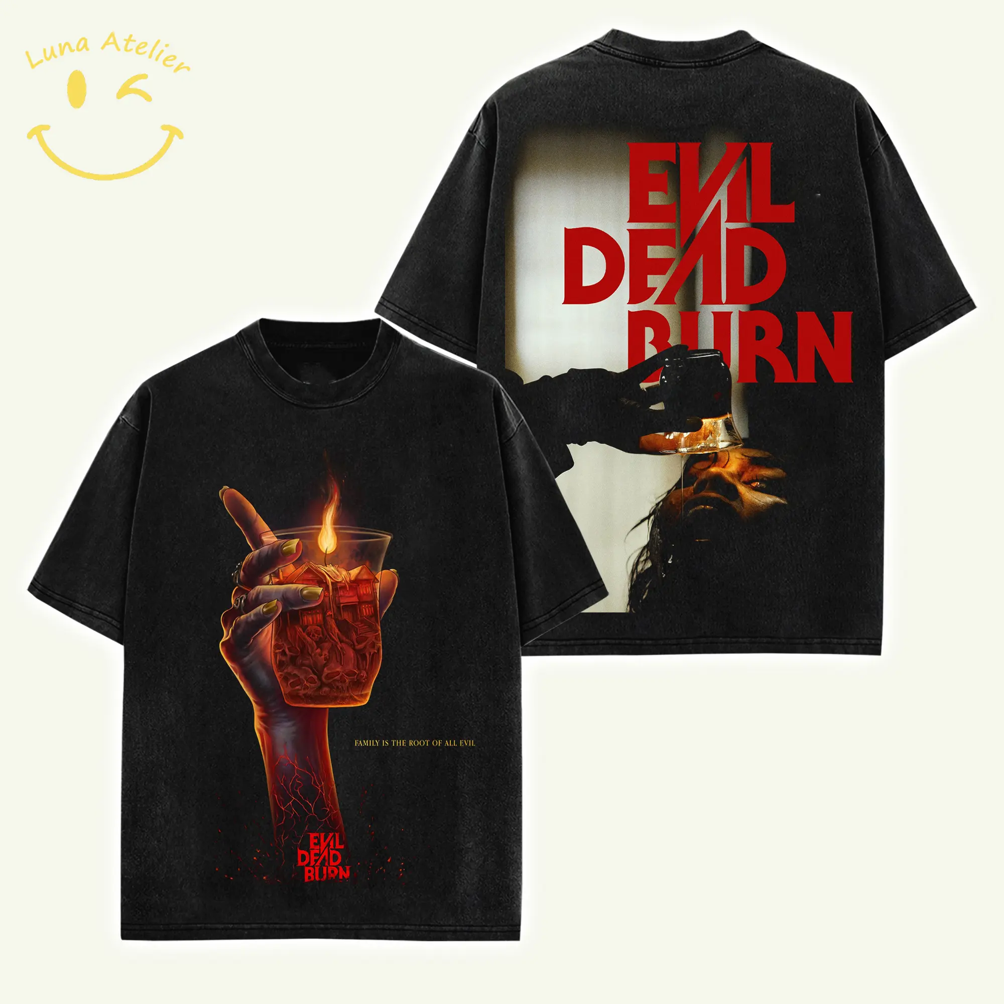 Evil Dead Burn 2026 Shirt V3 Horror Movie Graphic High-Quality Unisex Cotton Shirt Evil Dead Splatter Supernatural Horror Aesthetic T-shirt Gothic Horror Tee Vintage Thriller T-Shirt Horror Movie Graphic Fan T-Shirt