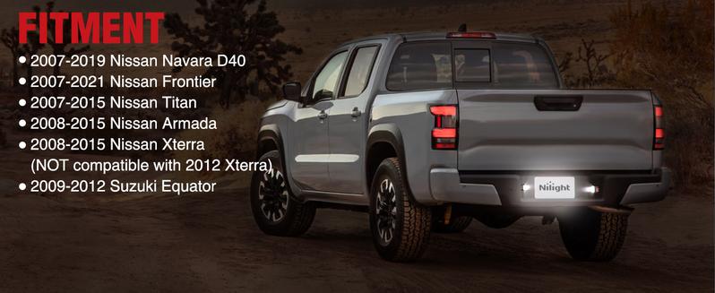 Nilight License Plate Lights Compatible with 2007 2008 2009 2010 2011 2012 2013 2014 2015 2016 2017 2018 2019 2020 2021 Nissan Frontier Navara D40 2007-2015 Titan Armada Xterra Red OLED Neon Tube waterproof kit