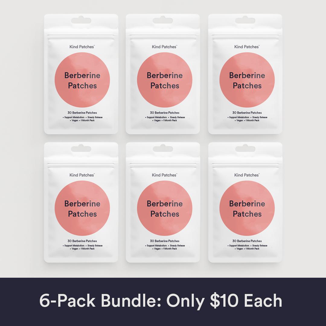 6 Packs of Kind Patches Berberine Patches, Steady Release, Vegan, 6 Months Supply