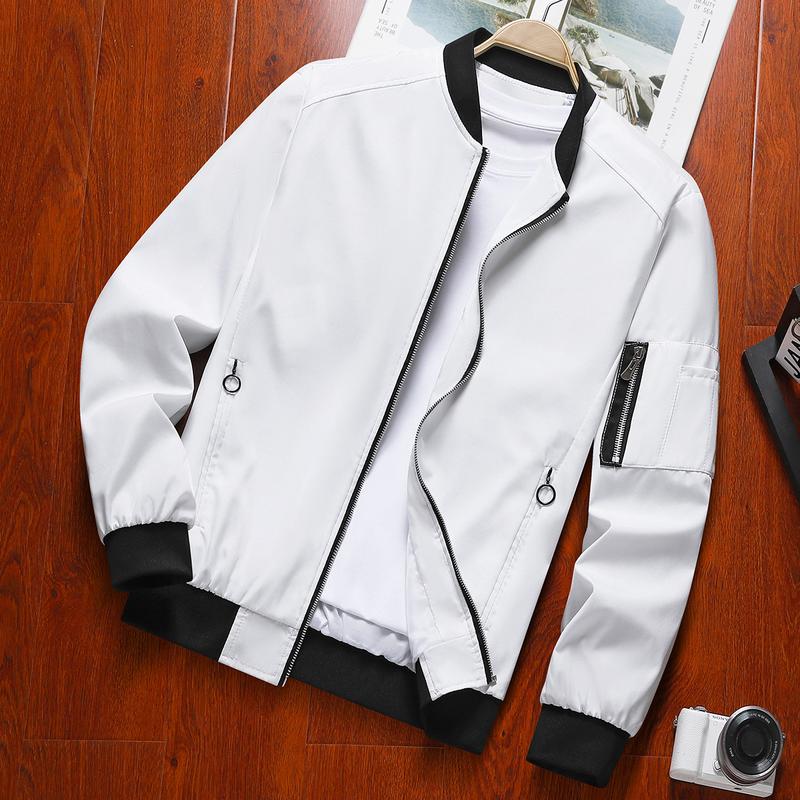 Men's Stylish Black Bomber Jacket Comfortable Trendy Baseball Jersey Coat Perfect for Casual Street Style Everyday Wear Gifting Lightweight Windbreaker Outdoorfun