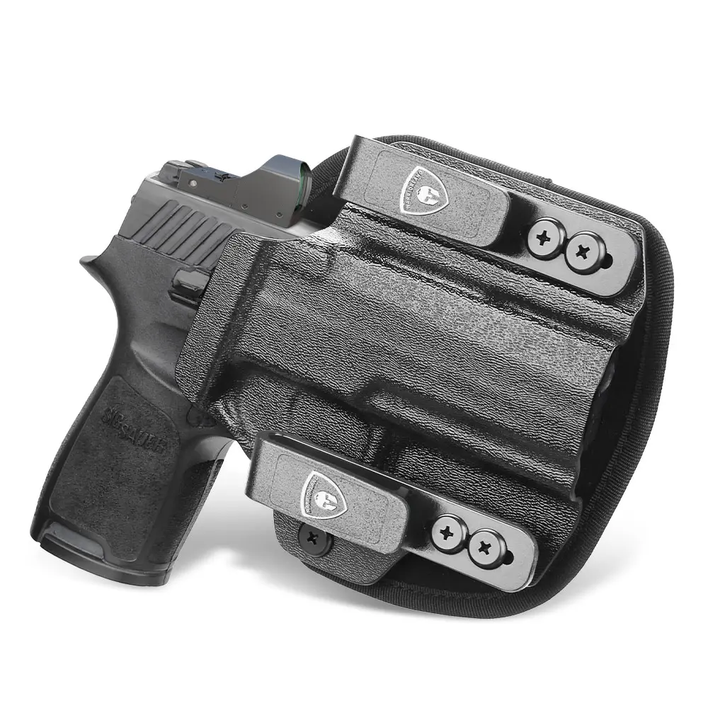 WARRIORLAND Tactical Holster for Sig Sauer P320, Hybrid Kydex IWB with Breathable Mesh Back for Concealed Carry, Optics Ready with Open Muzzle, Right Hand Draw, Tactical Equipment, Red Dot Optic, Optic Ready