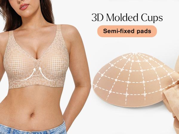 Popilush 2/3-Piece Set Wireless No Underwire Jelly Bra - Everyday Comfort Push Up Seamless  Fit Smooth T-Shirt Bra with Minimalist & Adjustable Straps Basic Womenswear