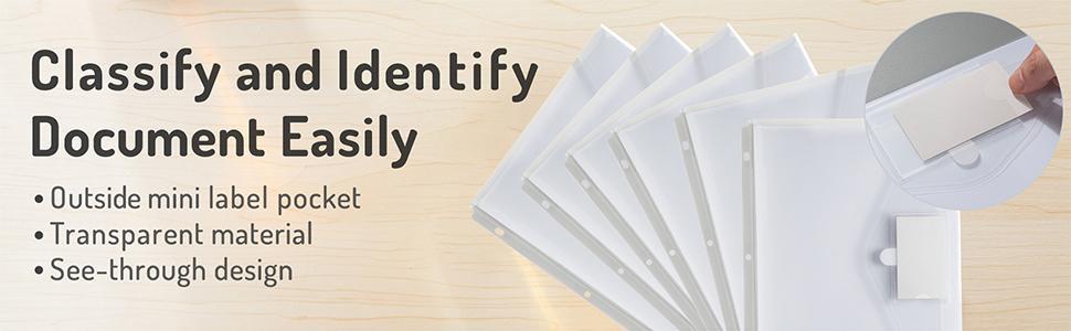 Binder Pocket, 36 Pack Super Heavyweight Poly Binder Pocket with Tight Closure, Binder Folders Side Loading, 3 Ring Binder Pocket, Binder Dividers with Pockets, Letter Size, Clear