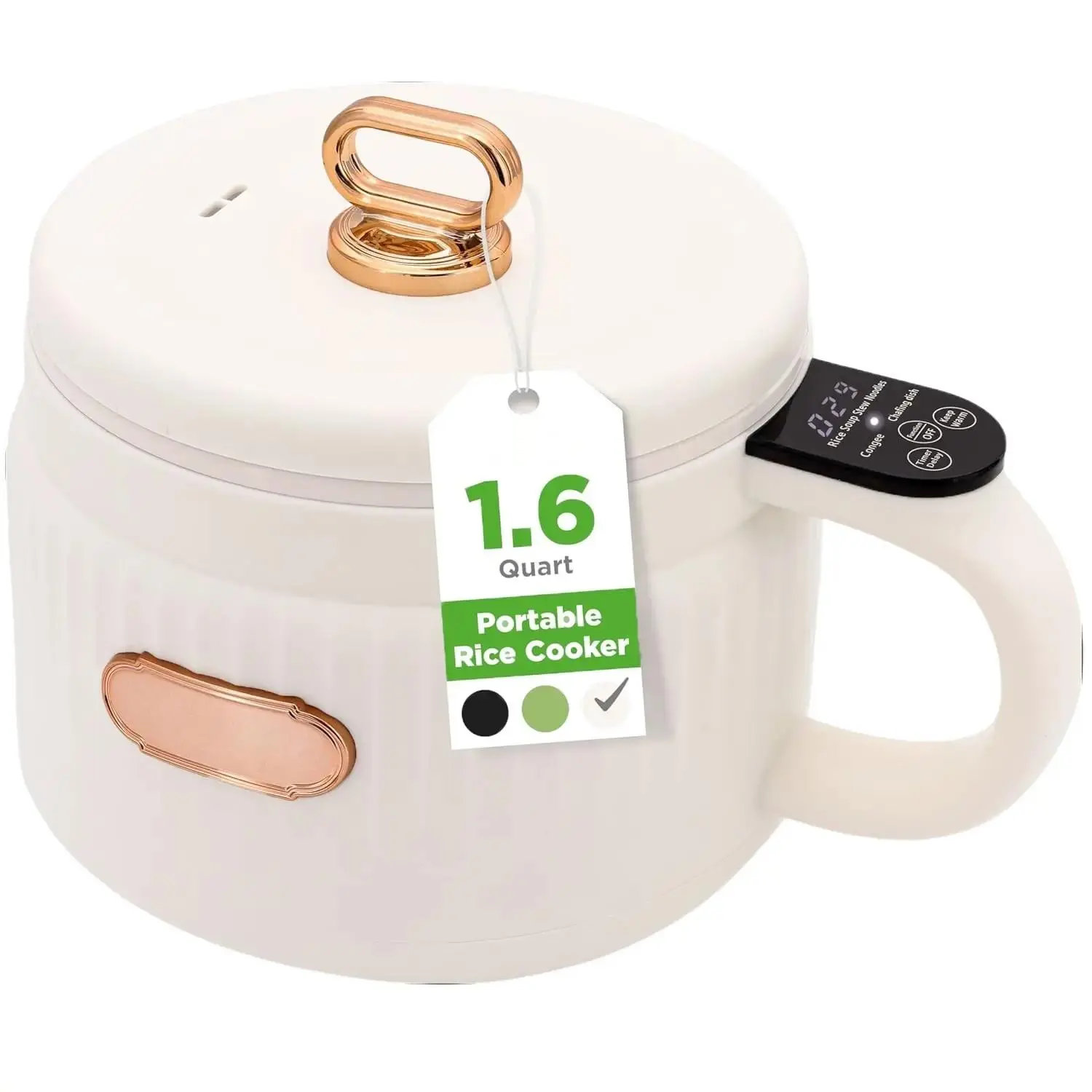 6-in-1 600W Smart Electric Mini Cooking Pot - 200W & Above, ABS Plastic, Timer, Warm Function, Instant Heat, Smart Touch Controls, Easy-Clean Ceramic Non-Stick Finish, Safe, Compact - Boils, Fries, Stews Quickly for College Dorm Dwellers, RV Use, 200 W &,