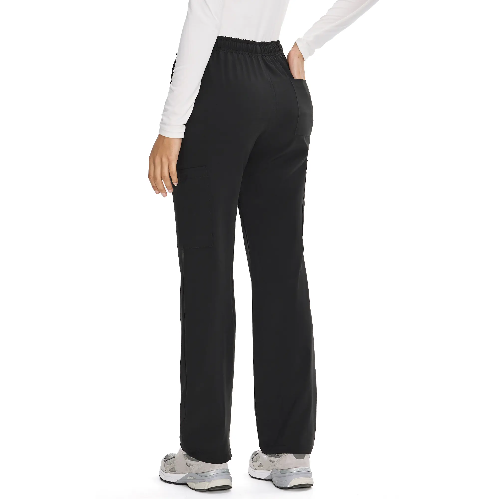 COZYFIT Straight Leg Scrub Pants for Women, Drawstring Soft Stretch, Anti-Wrinkle Women's Scrub Pants with 6 Pockets, Lady, Bottom