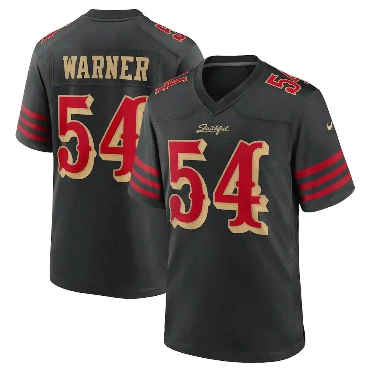 Warner #54 Football Jersey Black Game Jersey for Men & Women - Unisex Football Jersey Black Number 54 Lightweight Shirt