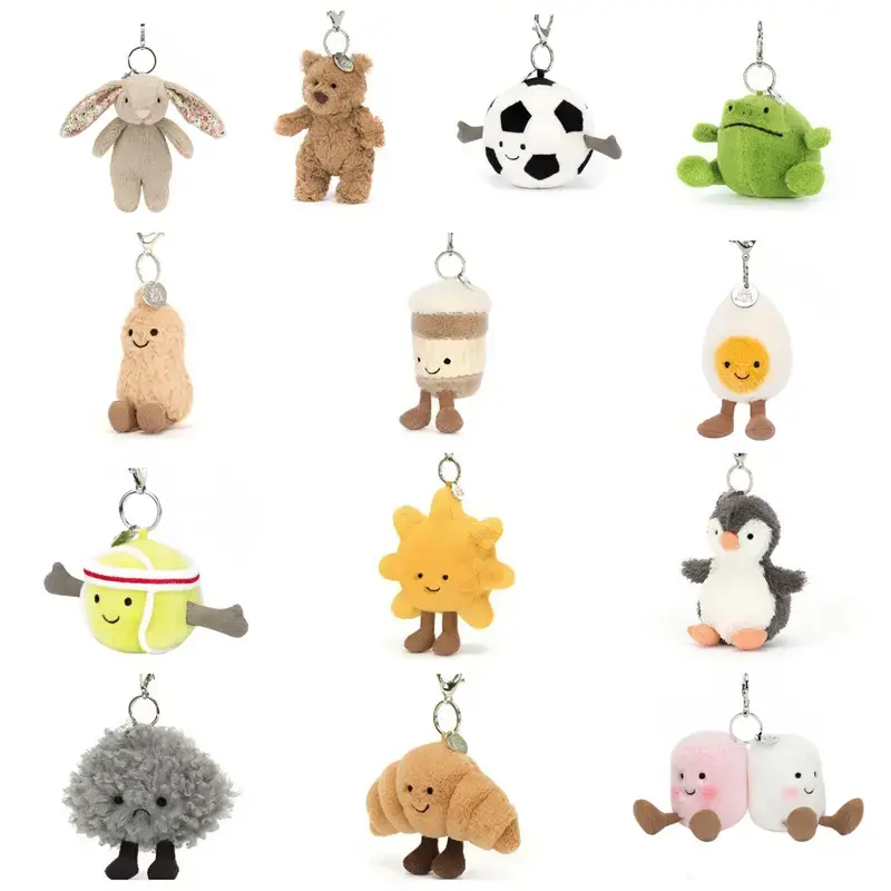 Jellycat Bag Charm Collection – Cute Plush Stuffed Animal Keychains for Backpack, Handbag, Purse & Car Keys, Soft Kawaii Bag Charms for Women, Kids & Teens, Adorable Gift for Birthdays, Christmas, Holidays & Everyday Accessories