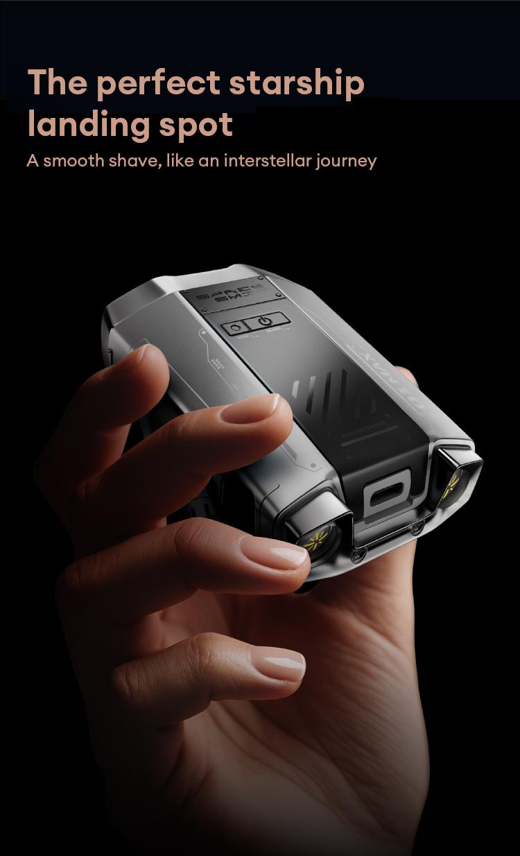 Skyworth XJ32 Dual Ring Shaver, with dual ring floating blade design, high-speed rotating blade, equipped with side wing nose hair trimmer, full body IPX7 waterproof, Long lasting battery life,suitable for short hard beards and delicate men