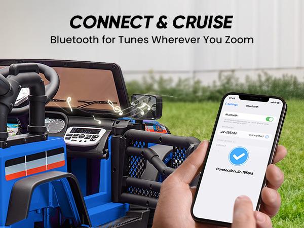 Hikiddo Kids Ride on Truck Car, 12V Ride on Toy Electric Cars for Kids w/ Remote, Bluetooth