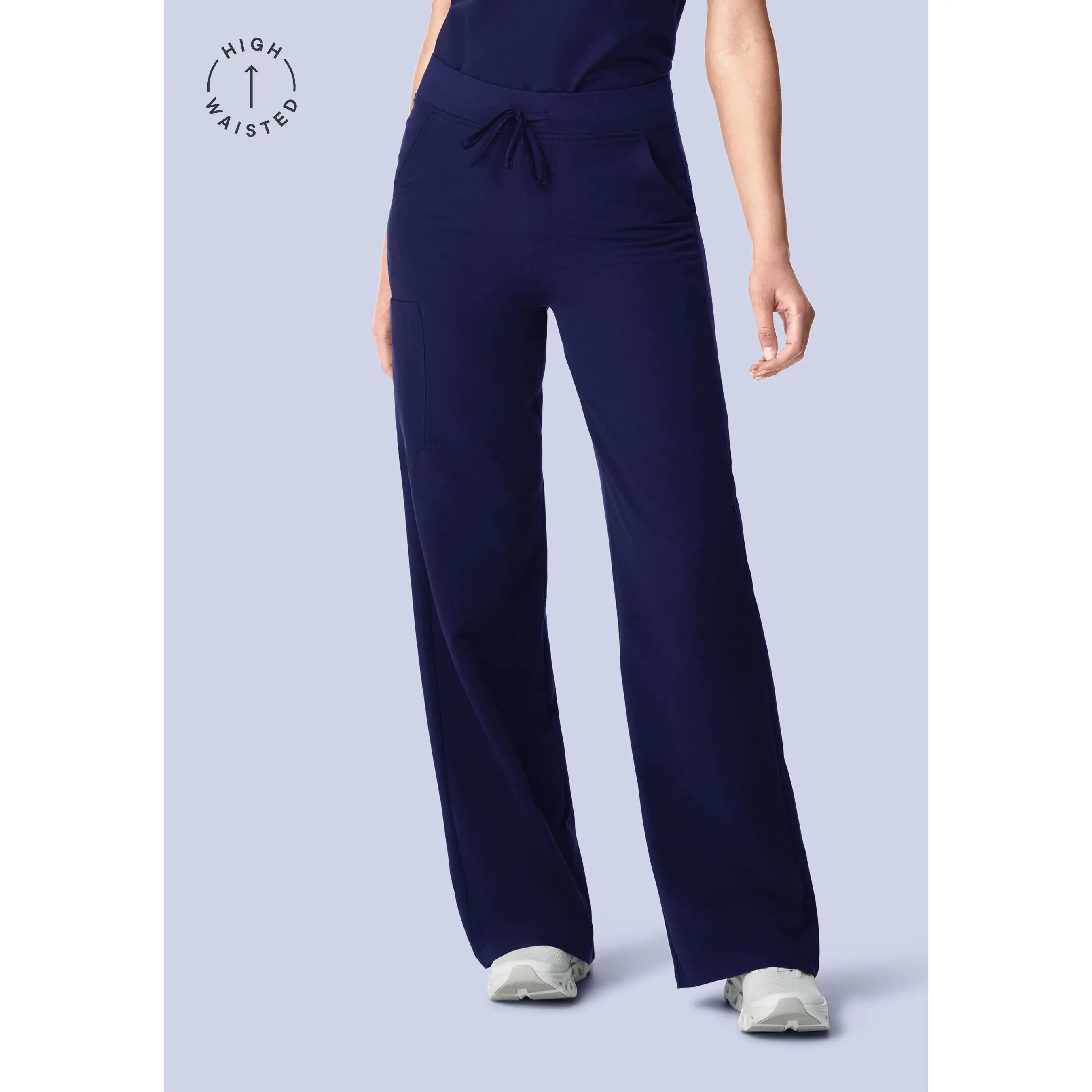 High Waisted Wide Leg Navy