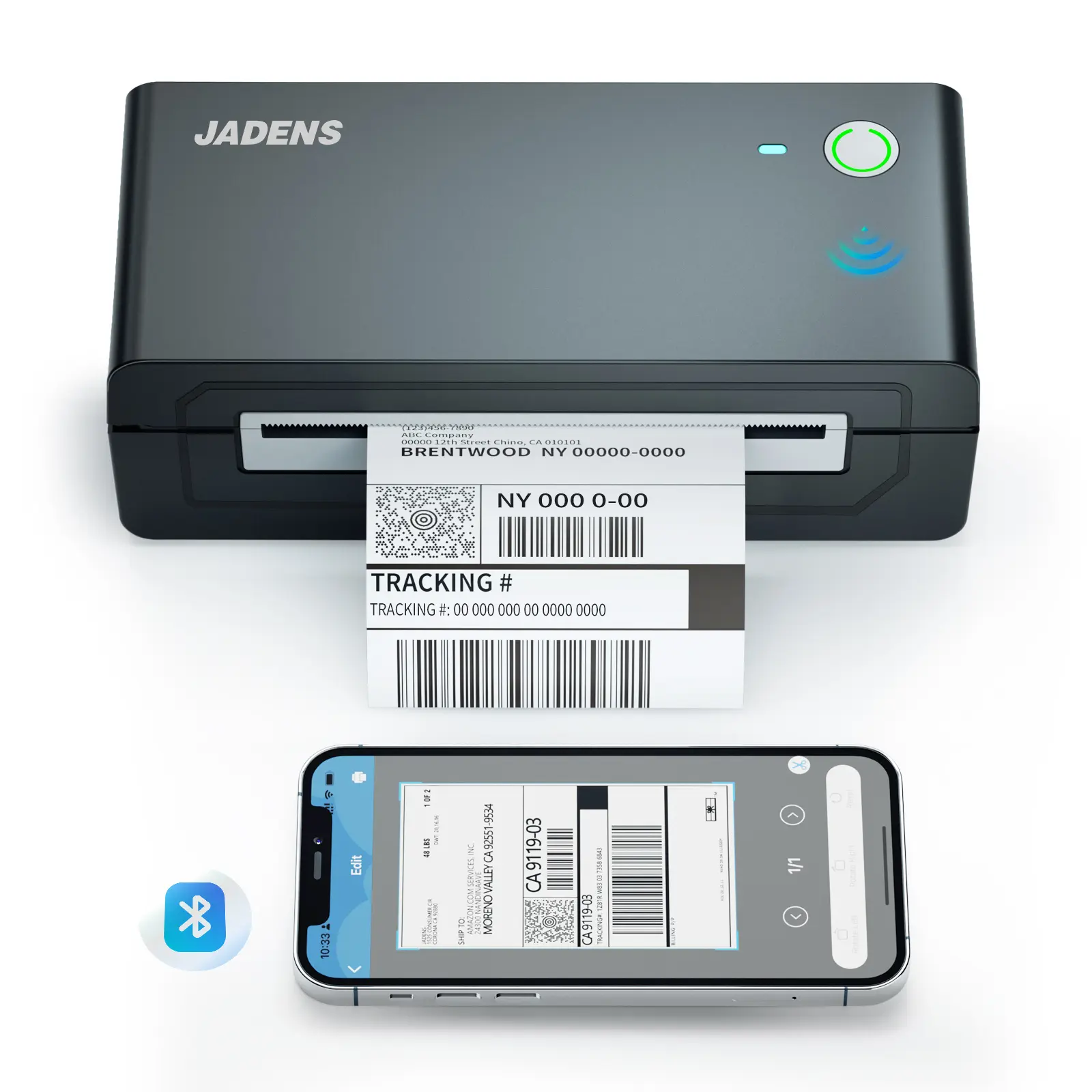 JADENS 668BT Wireless Inkless Thermal Label Printer - 4x6 inch Bluetooth Inkless Printer, Compatible with iOS, Android, PC, Mac, Etsy, eBay, Shopify, USPS, Wireless Inkless Label Printers