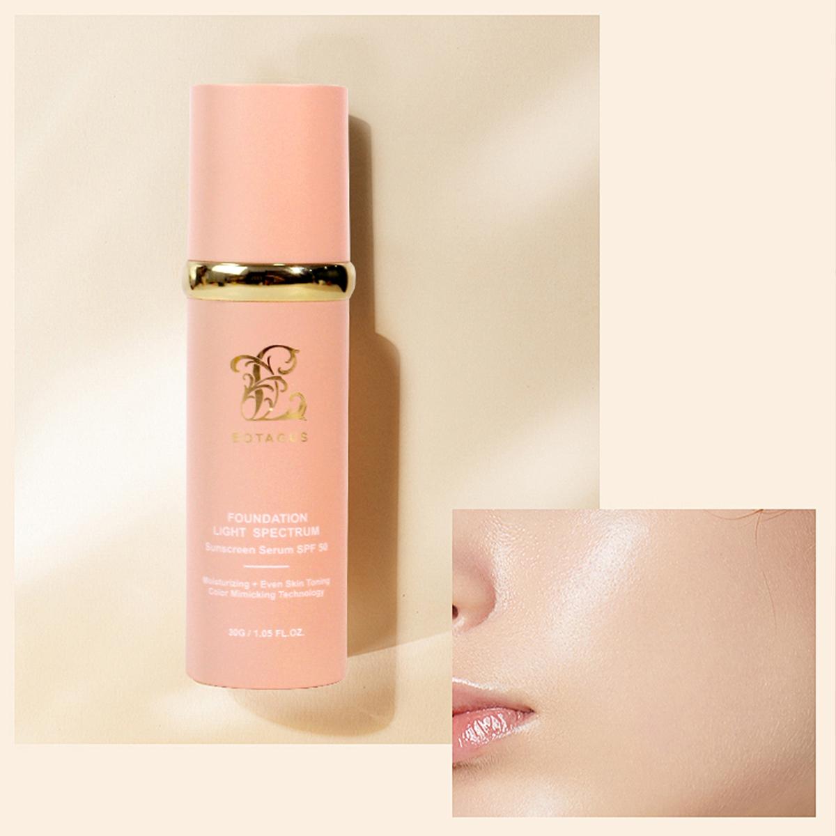 BOTAGUS Foundation 4 in 1 – Light Spectrum, SPF50 Sunscreen Protecting from Sun; Flawless Concealer Coverage for Even Skin Toning; Moisturizing Lightweight Longwear Makeup for Gym, Sports, Dancing; Color Mimicking Technology, Daily Nourishing Blemish Care