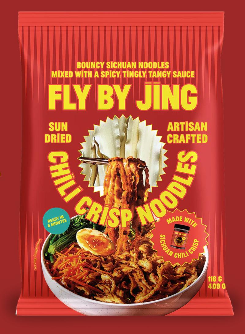 Fly By Jing Chili Crisp Instant Noodles 6 Pack – Spicy & Savory, High Protein, Vegan & Non-GMO