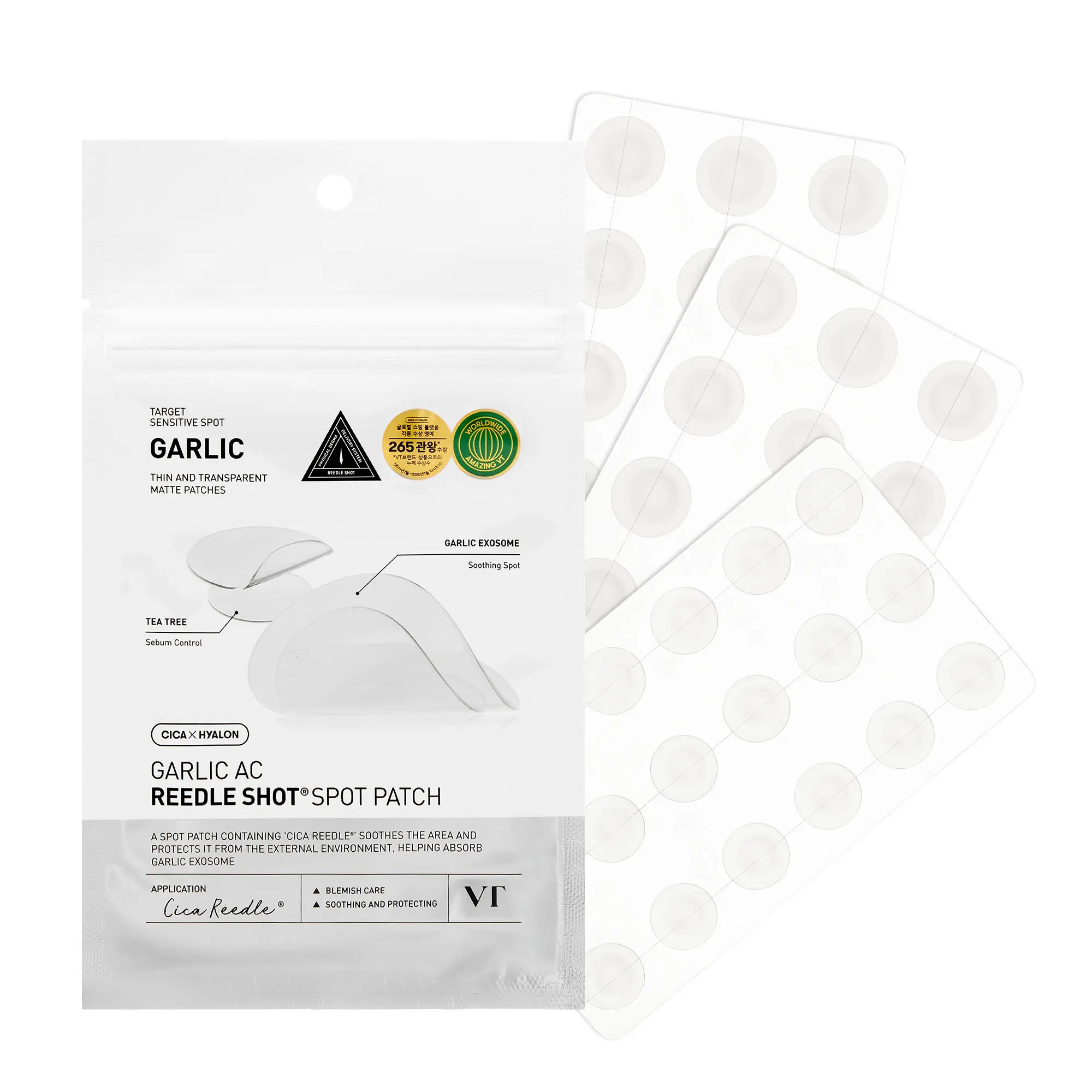 [VT COSMETICS] Garlic AC Reedle Shot Acne Spot Patch with Microneedle Spot Patch, Garlic Extract & Soothing Care | Acne Care, Blemish Care, Pimple Patch, No Irritation & Targeted Spot Care | Face, Trouble Spots, Pimple | Korean Skincare
