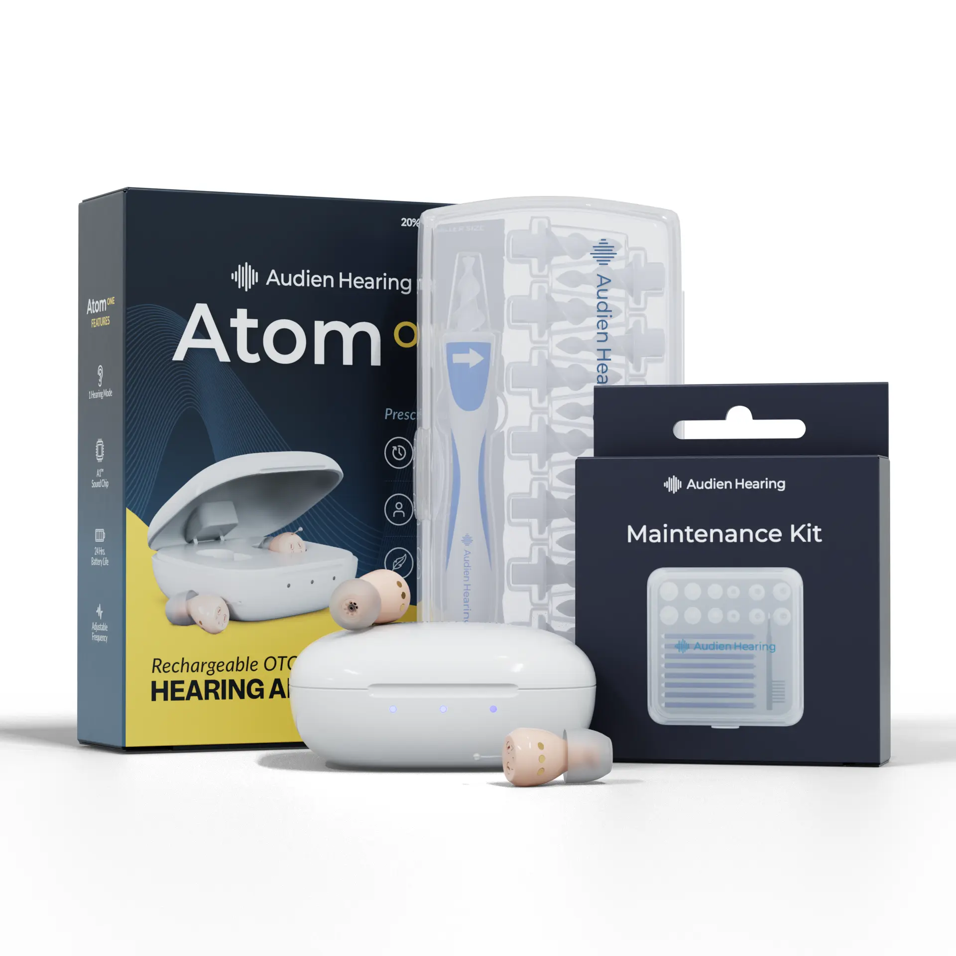 Audien Atom ONE Complete Care Bundle