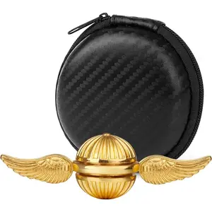 Gold Fidget Spinner Magic Orb Anxiety Toys Stress Relief Reducer Spin Fidgets Hand Bearing Tri Spinner Finger Spinners Toy Focus Fidgeting Restless Novelty Gift for Adults Kids