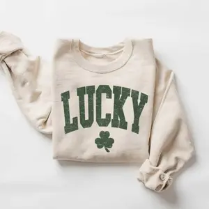 Womens Lucky Sweatshirt, Cute Shamrock Shirt, Happy St Patricks Day Shirt, St Pattys Day Outfit, Irish Lucky Day Shirt, St Patricks Day Gift