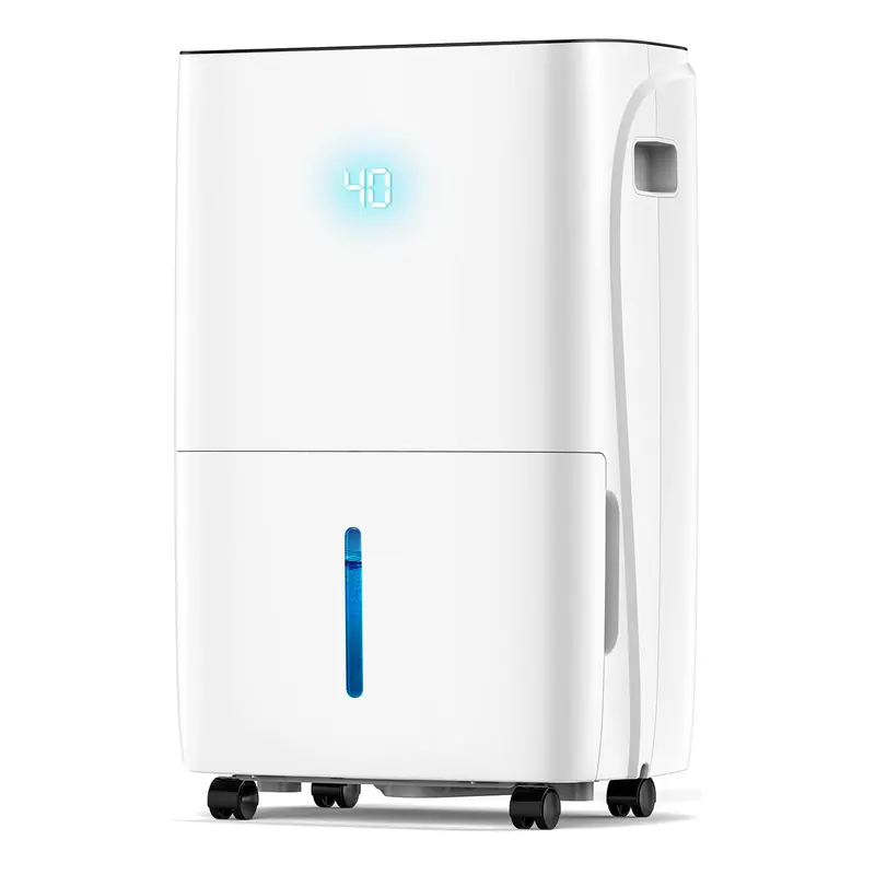 XBEAUTY Dehumidifier for Home, 150-Pint Max/50-Pint DOE for Basement (Up to 6500 Sq.Ft), Low Noise 43dB Quiet Portable Smart Control Model with 8L Water Tank, 3.28 Ft Drain Hose, 3 Smart Modes, 360° Swivel Wheels, Auto Defrost, 24H Timer, LED Display