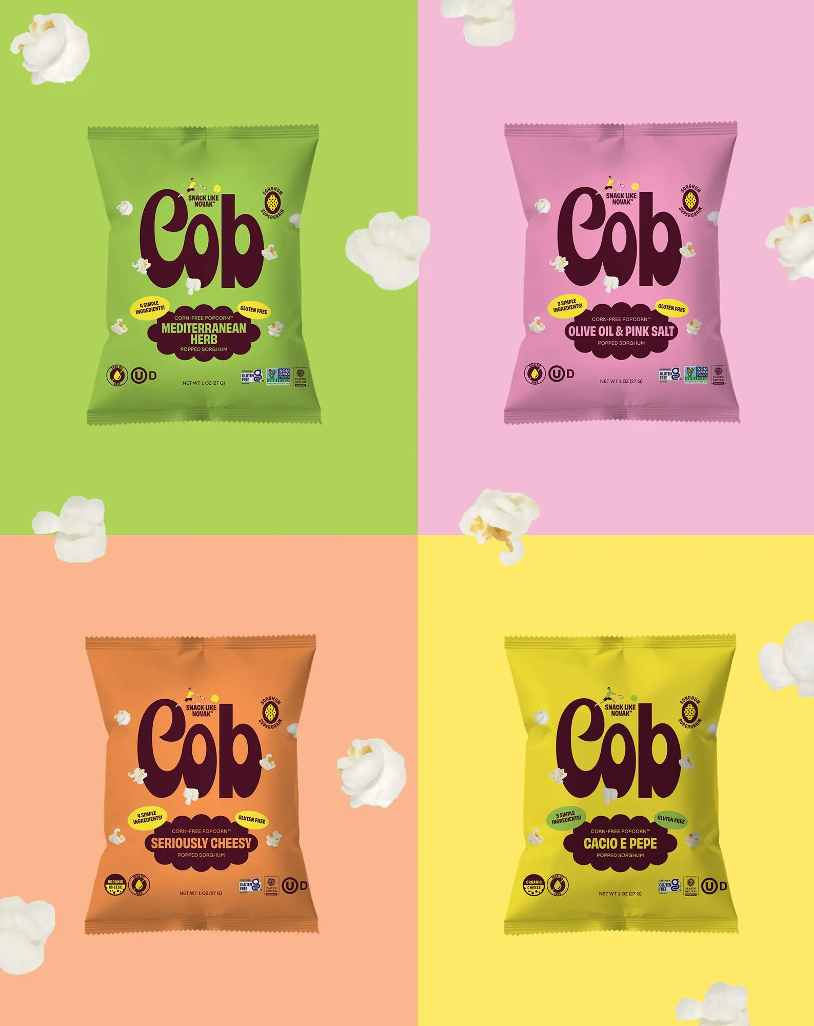 Sorghum Popcorn Flavor Sampler - Corn-Free, Natural, Healthy Snack with Protein