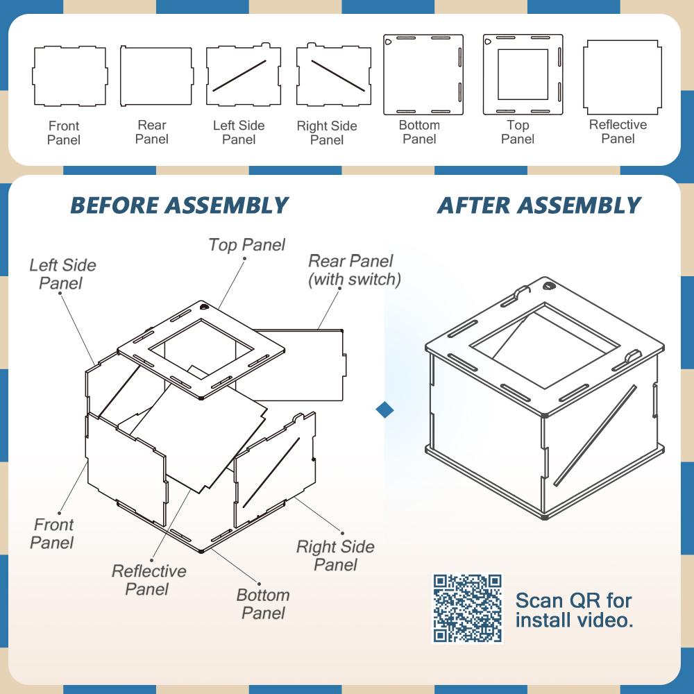 Pet Holographic Lumina Boxes For Cats, High-Transmittance Holographic Material Image DIY Pet Holographic House