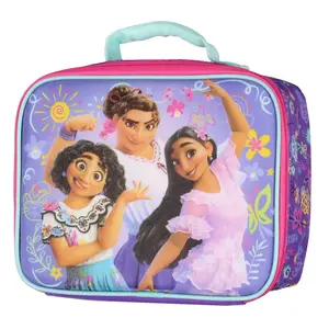 Disney Encanto Lunch Box Mirabel Isabela Luisa Diamond Dust Sparkly Insulated Lunch Bag 10"