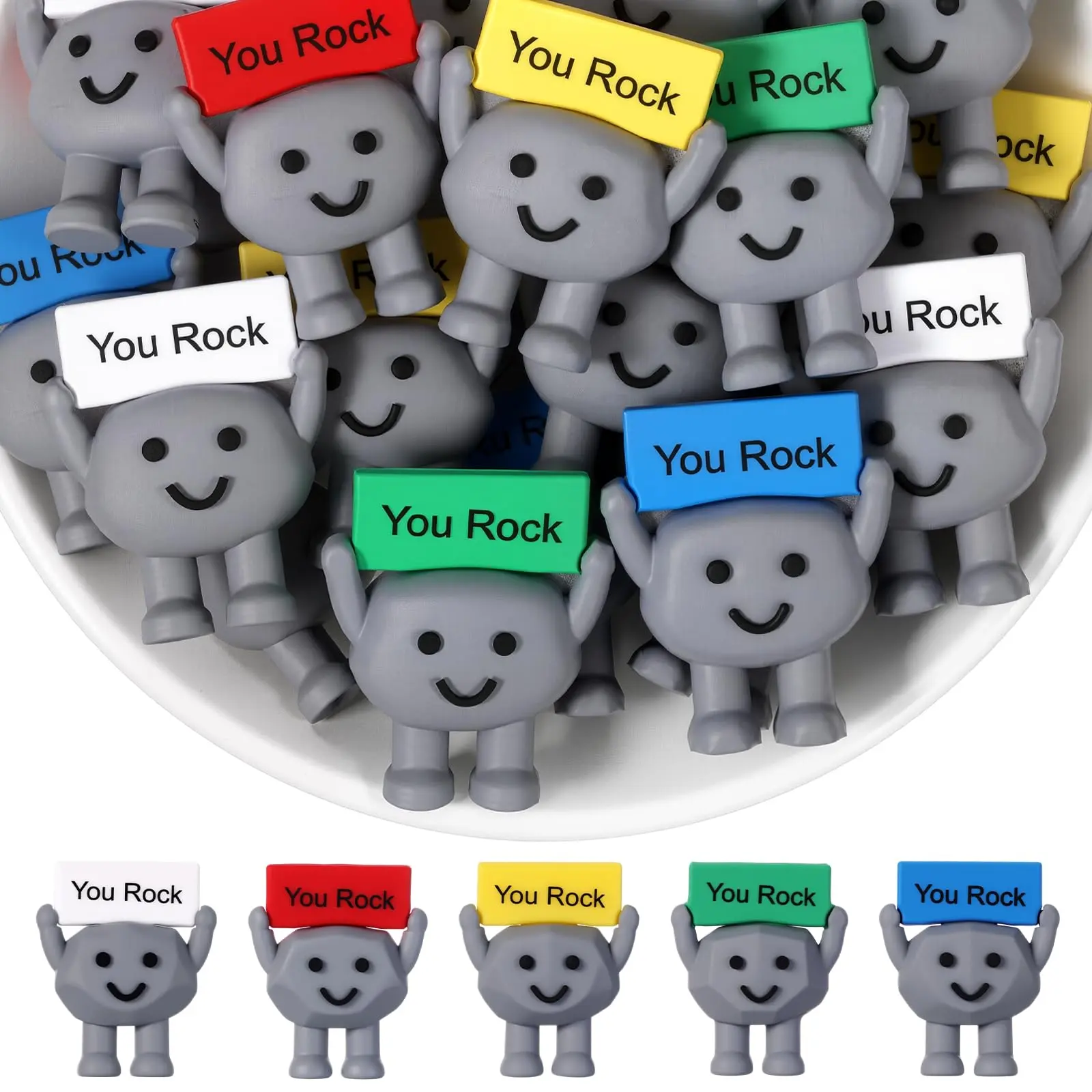 Employee Appreciation Gift Gift You Rock Figurine Class of 2026 Positive Gifts Mini Stone Statues with Motivational Quotes Desktop Decor Emotional Support Employee Appreciation Gift for Coworkers Friends Family Students Perfect for Graduation Party Favors