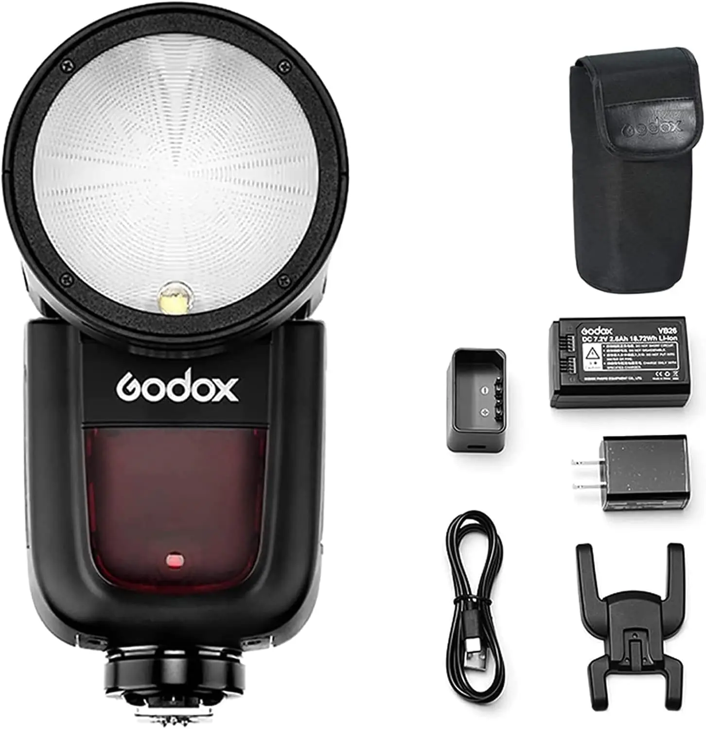 Godox V1 TTL Round Head Speedlite Flash - Automatic Digital Lock Magnetic Mount for Sony Canon Cameras, 76Ws HSS 1/8000s, 2.4G Wireless, 2600mAh Battery, 480 Full Power Shots, LED Modeling Lamp