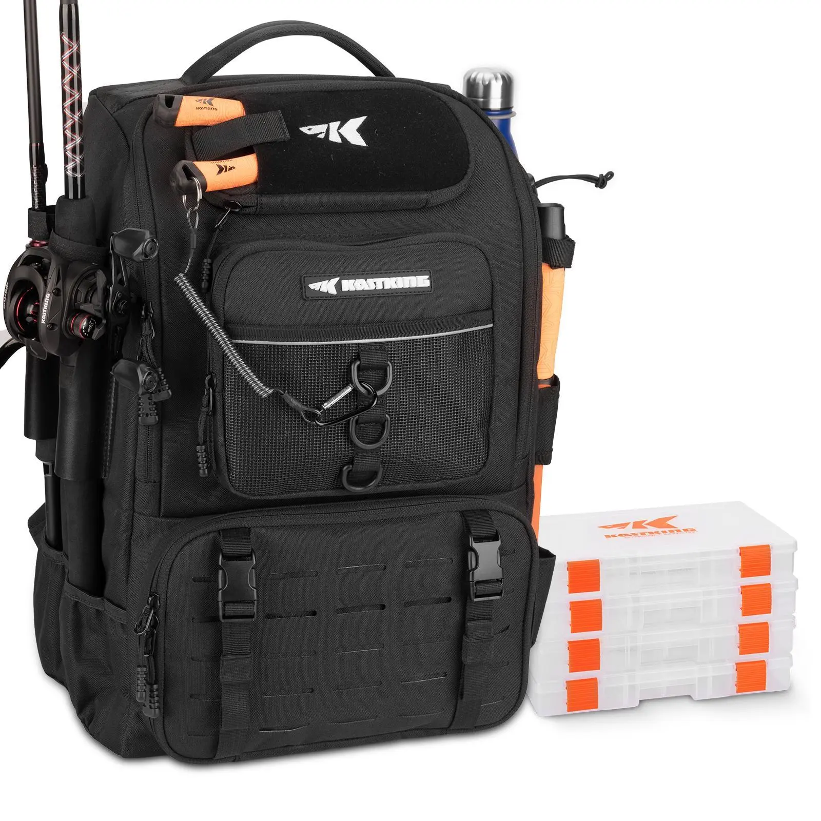 [Back to School Gift] KastKing Karryall Fishing Tackle Backpack with Rod Holders 4 Tackle Boxes, 40L Fishing Bag Storage Fishing Gear and Equipment SummerVibes,Summer Survivals ,dealsforyoudays summervibes